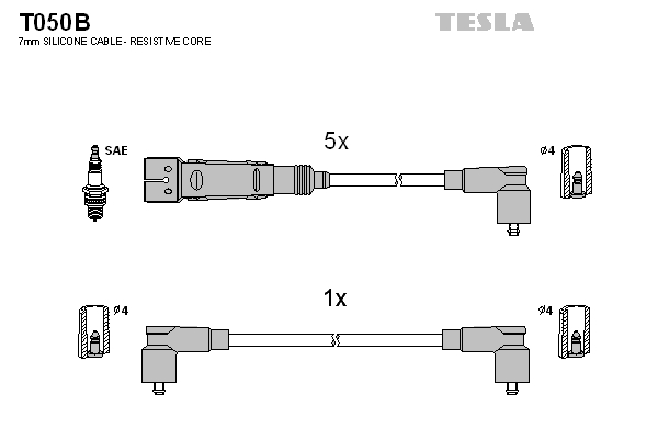 Sada zapaľovacích káblov TESLA