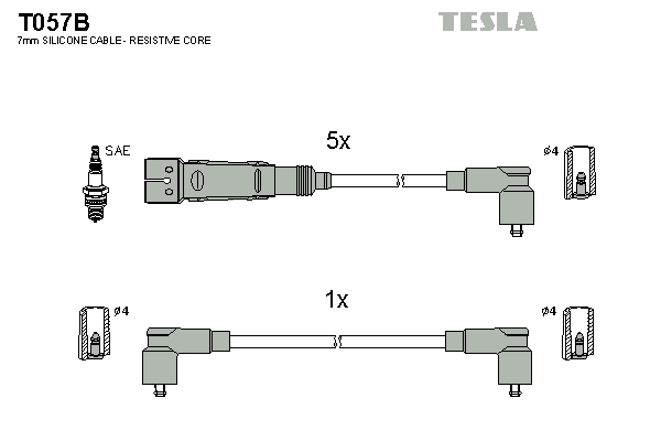 Sada zapaľovacích káblov TESLA