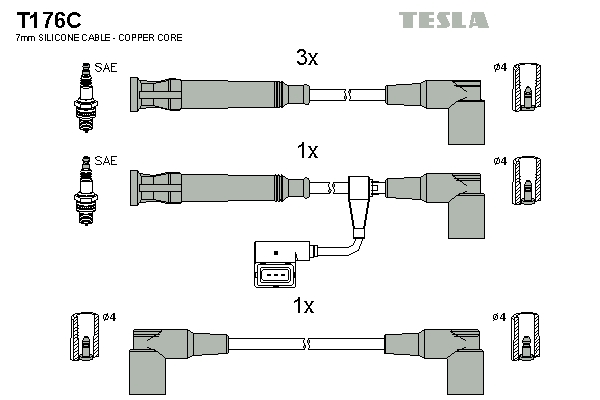 Sada zapaľovacích káblov TESLA
