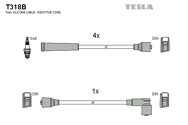 Sada zapaľovacích káblov TESLA