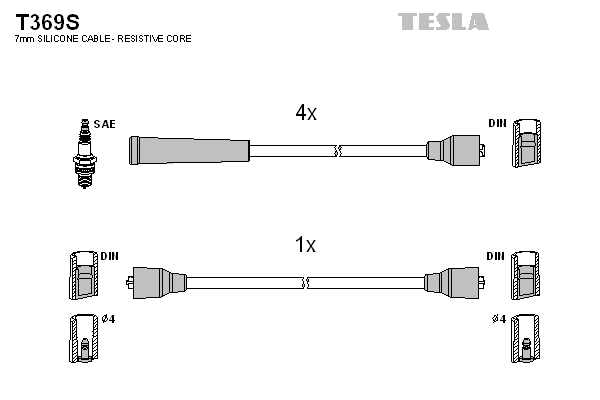 Sada zapaľovacích káblov TESLA