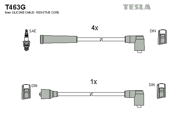 Sada zapaľovacích káblov TESLA