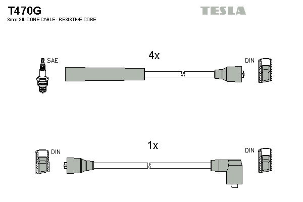 Sada zapaľovacích káblov TESLA