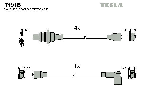 Sada zapaľovacích káblov TESLA