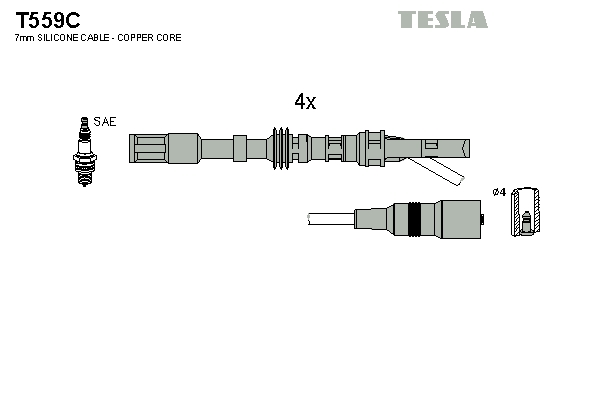 Sada zapaľovacích káblov TESLA