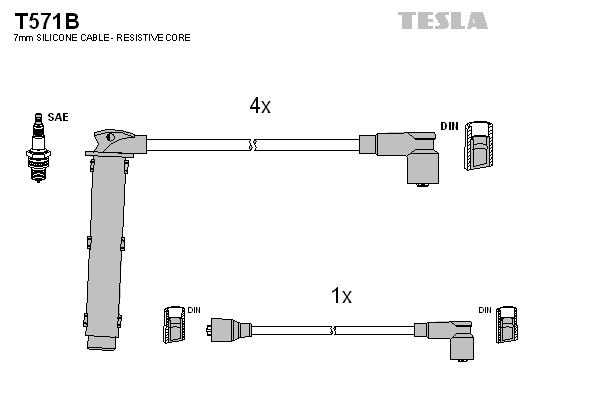 Sada zapaľovacích káblov TESLA