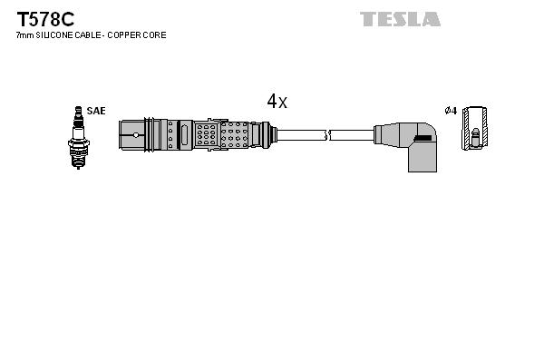 Sada zapaľovacích káblov TESLA