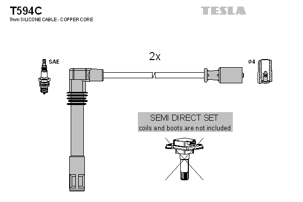 Sada zapaľovacích káblov TESLA