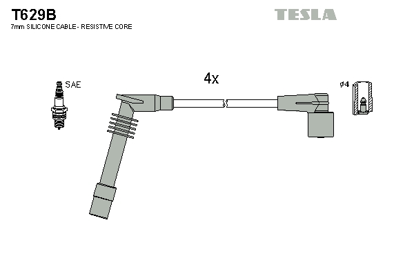 Sada zapaľovacích káblov TESLA