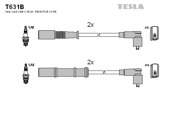 Sada zapaľovacích káblov TESLA