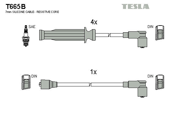 Sada zapaľovacích káblov TESLA