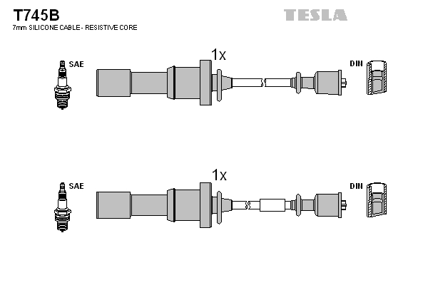 Sada zapaľovacích káblov TESLA