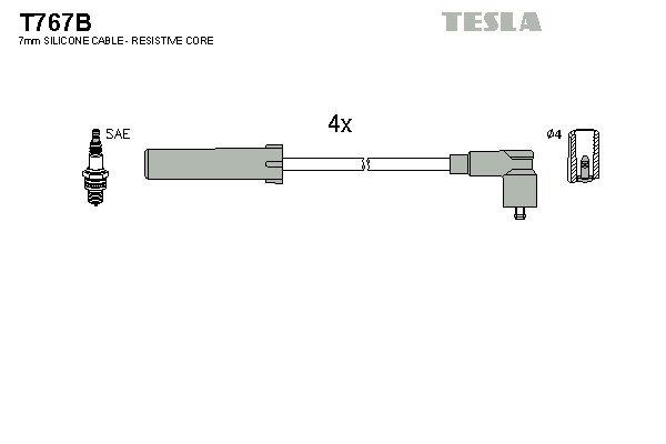 Sada zapaľovacích káblov TESLA