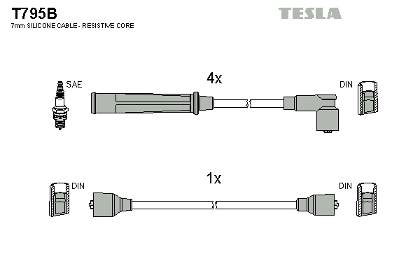 Sada zapaľovacích káblov TESLA
