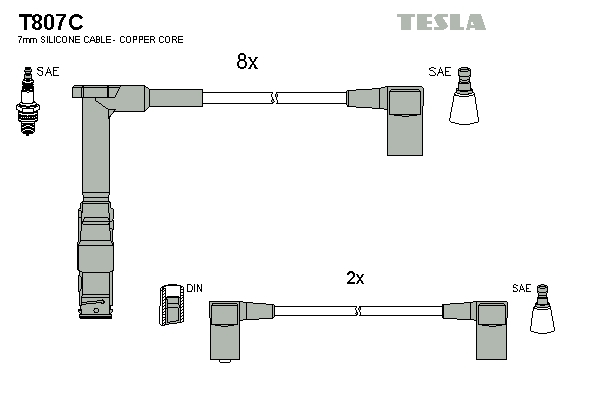Sada zapaľovacích káblov TESLA