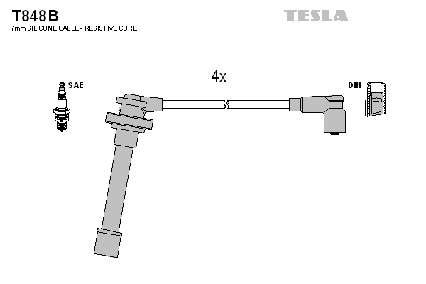 Sada zapaľovacích káblov TESLA