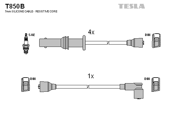 Sada zapaľovacích káblov TESLA