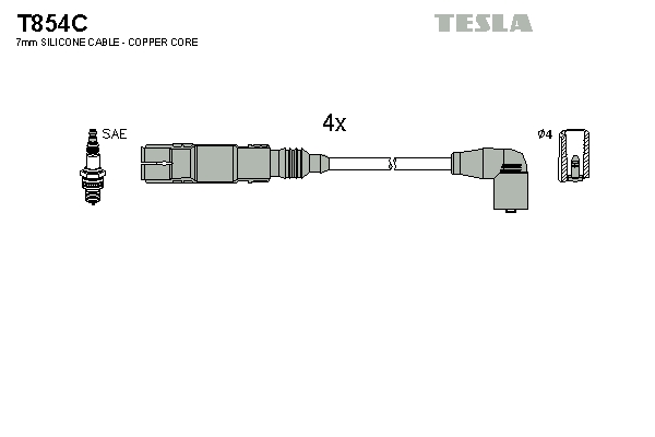 Sada zapaľovacích káblov TESLA