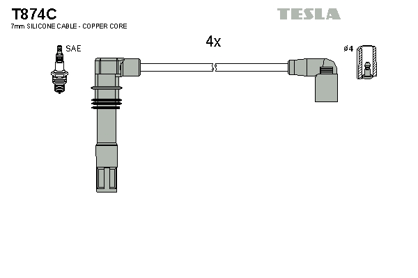 Sada zapaľovacích káblov TESLA