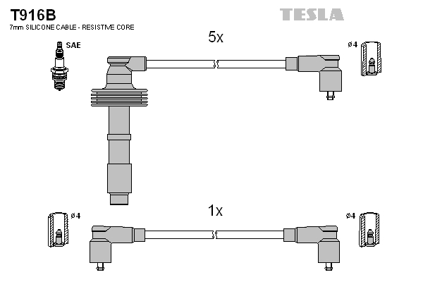 Sada zapaľovacích káblov TESLA