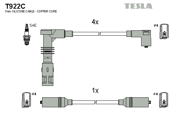 Sada zapaľovacích káblov TESLA