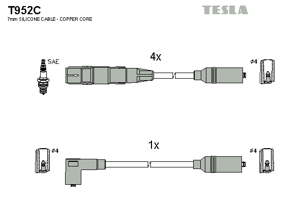 Sada zapaľovacích káblov TESLA