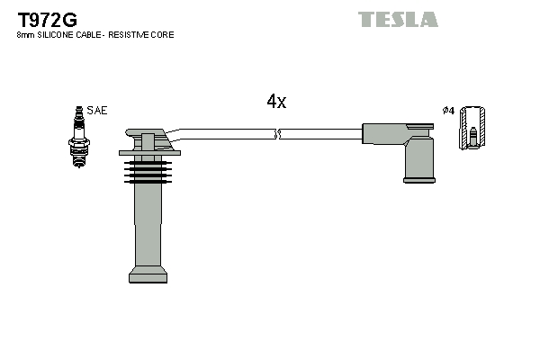 Sada zapaľovacích káblov TESLA