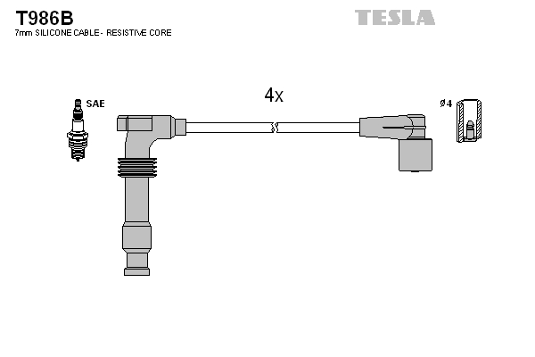 Sada zapaľovacích káblov TESLA