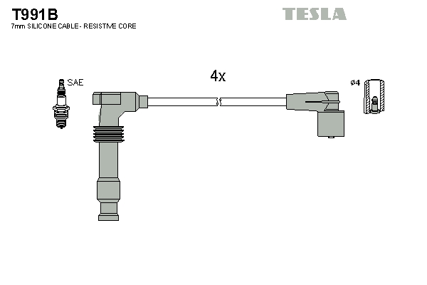Sada zapaľovacích káblov TESLA
