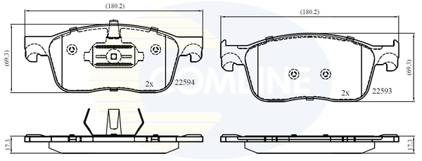Sada brzdových platničiek kotúčovej brzdy COMLINE