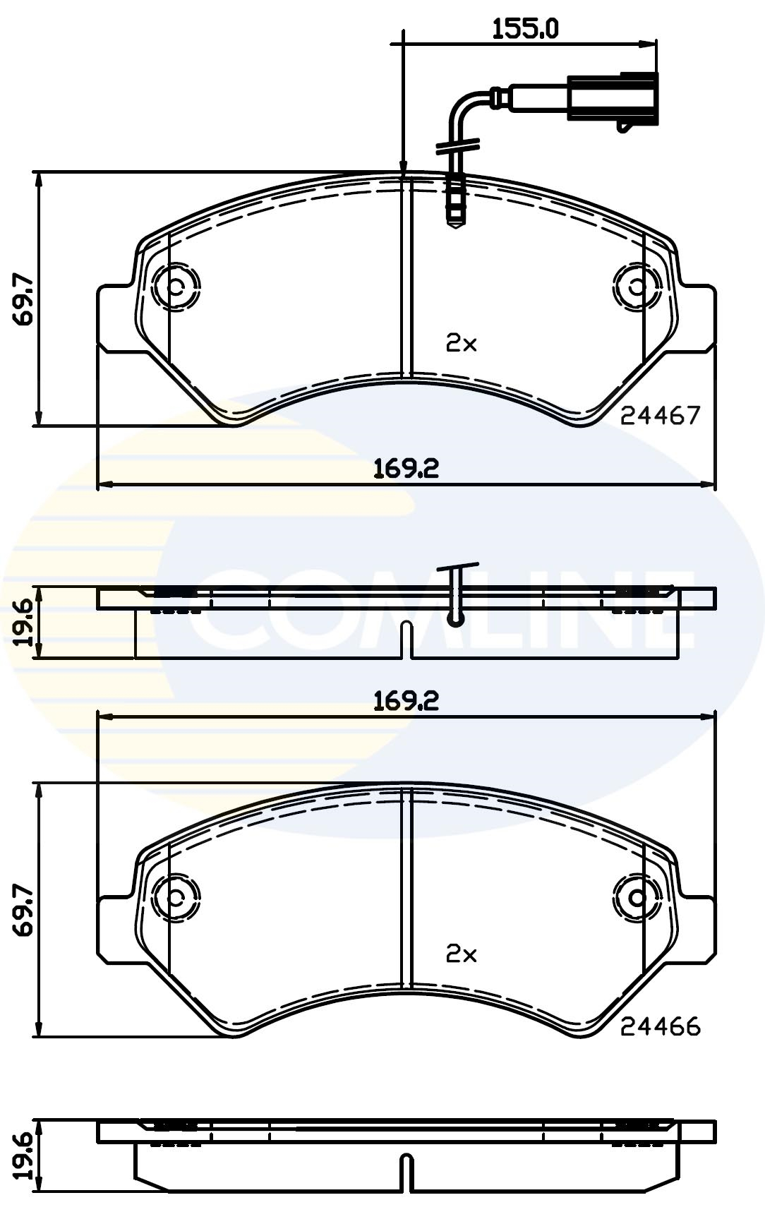 Sada brzdových platničiek kotúčovej brzdy COMLINE