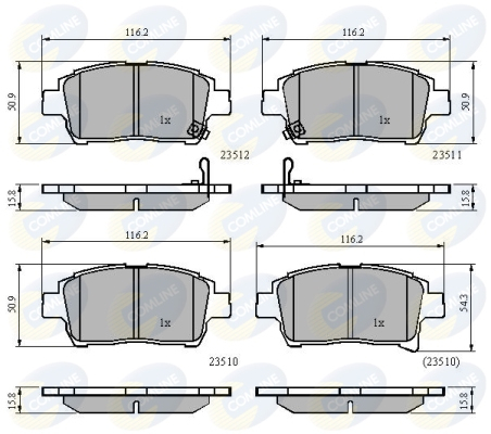Sada brzdových platničiek kotúčovej brzdy COMLINE