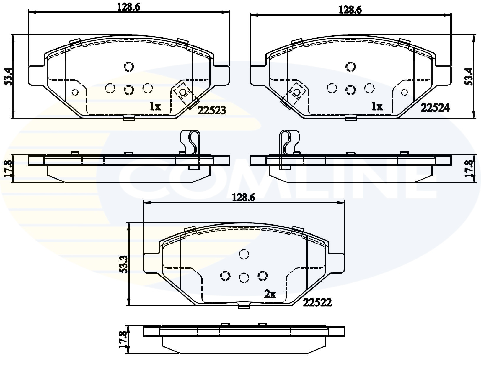Sada brzdových platničiek kotúčovej brzdy COMLINE