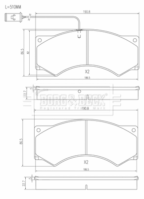 Sada brzdových platničiek kotúčovej brzdy BORG & BECK