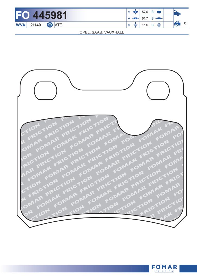 Sada brzdových platničiek kotúčovej brzdy FOMAR Friction