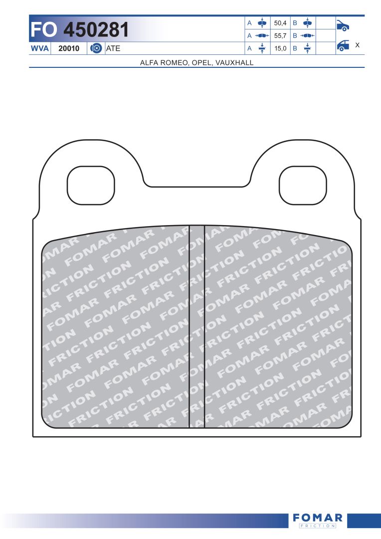 Sada brzdových platničiek kotúčovej brzdy FOMAR Friction