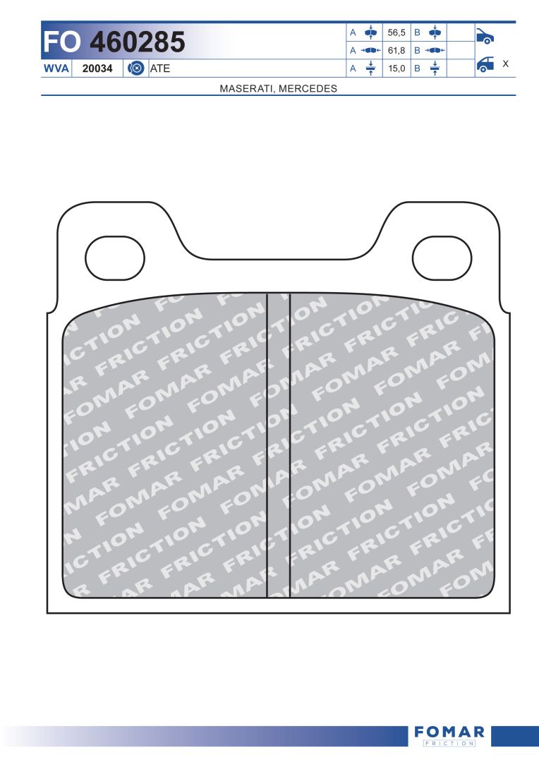 Sada brzdových platničiek kotúčovej brzdy FOMAR Friction