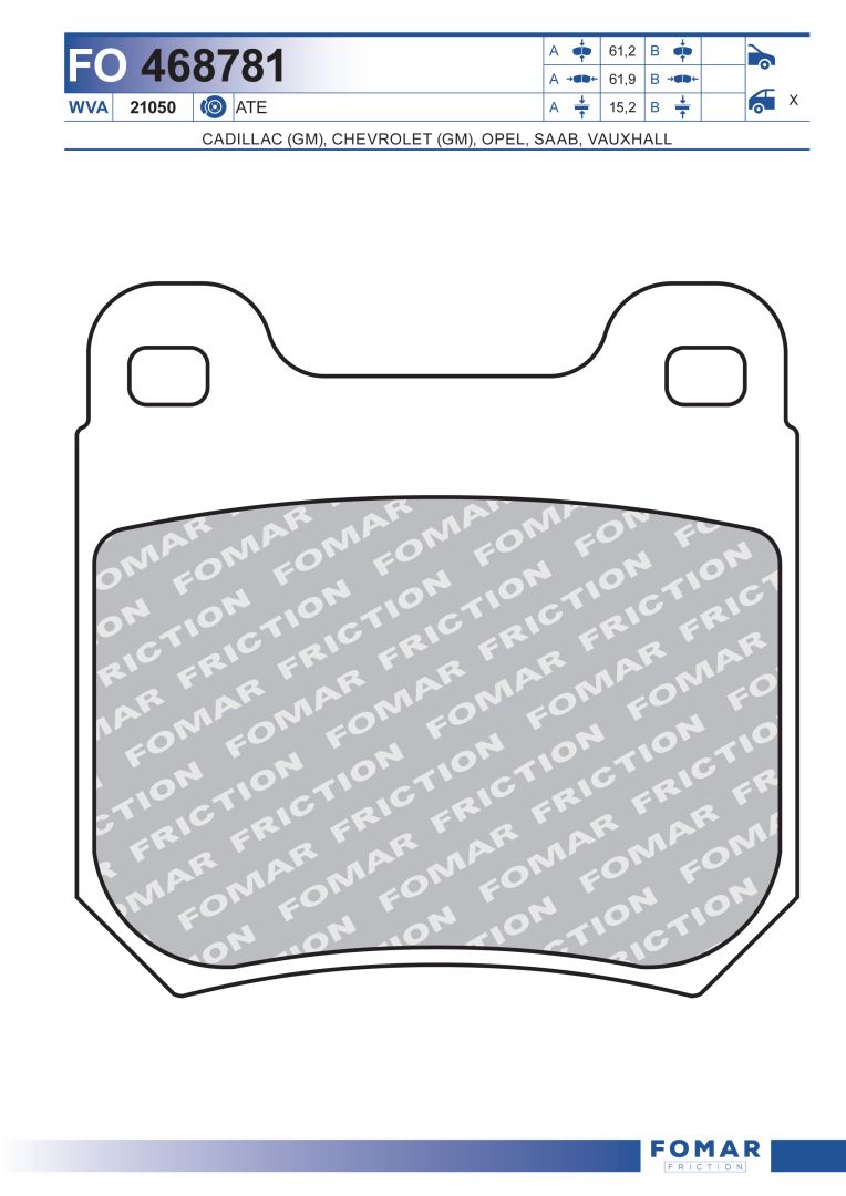Sada brzdových platničiek kotúčovej brzdy FOMAR Friction