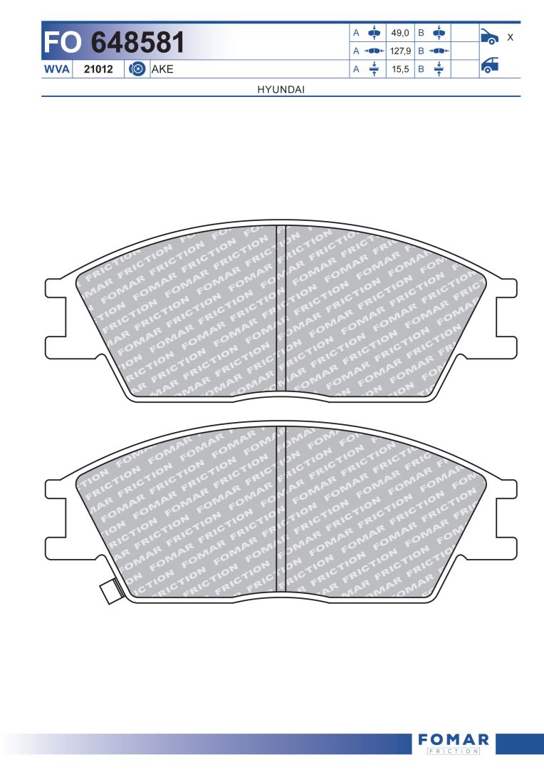 Sada brzdových platničiek kotúčovej brzdy FOMAR Friction