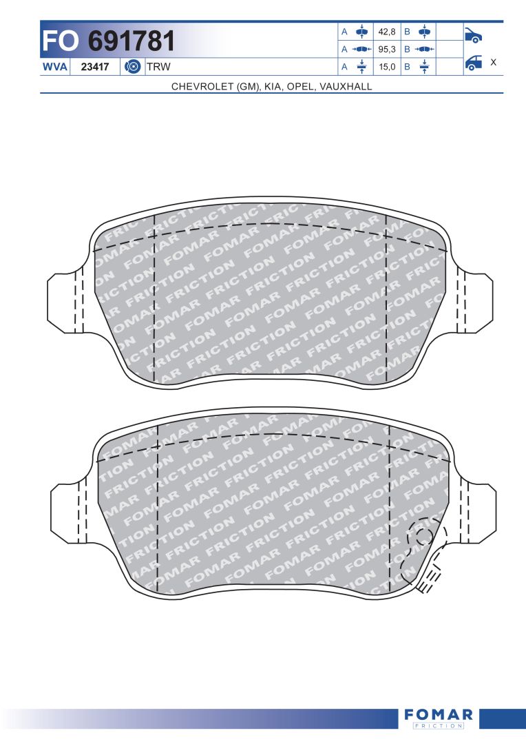 Sada brzdových platničiek kotúčovej brzdy FOMAR Friction