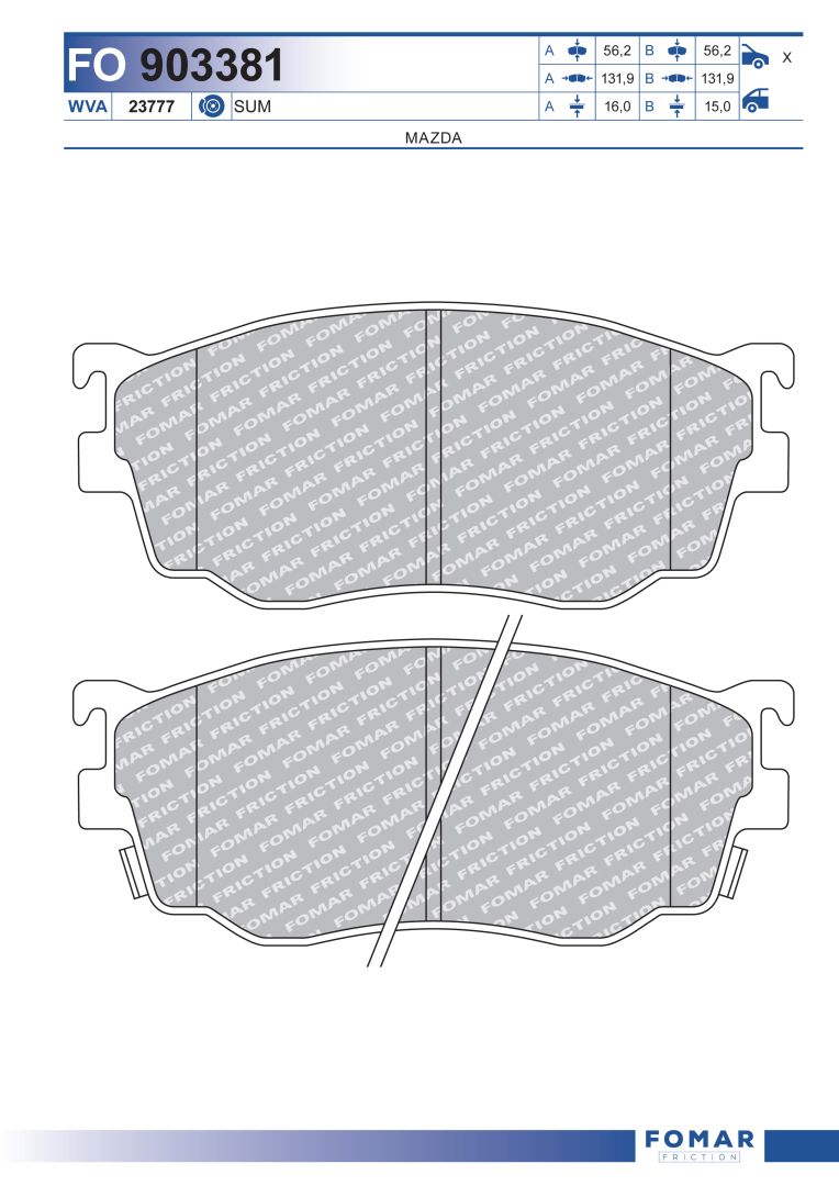 Sada brzdových platničiek kotúčovej brzdy FOMAR Friction