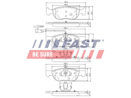 Sada brzdových platničiek kotúčovej brzdy FAST