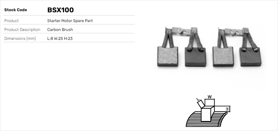 Uhlíkový zberač żtartéra Lucas Elektrik A.Ş.