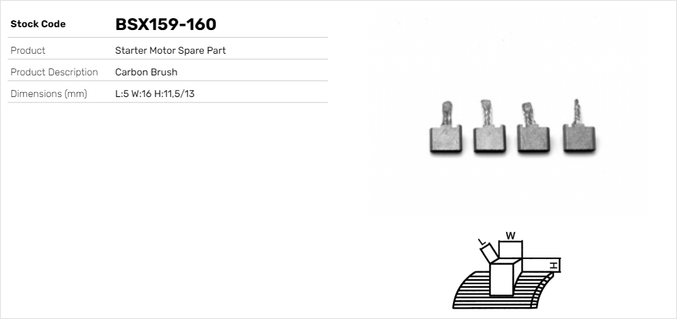 Uhlíkový zberač żtartéra Lucas Elektrik A.Ş.