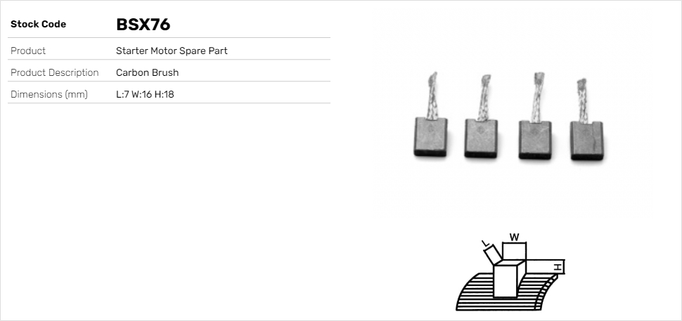 Uhlíkový zberač żtartéra Lucas Elektrik A.Ş.