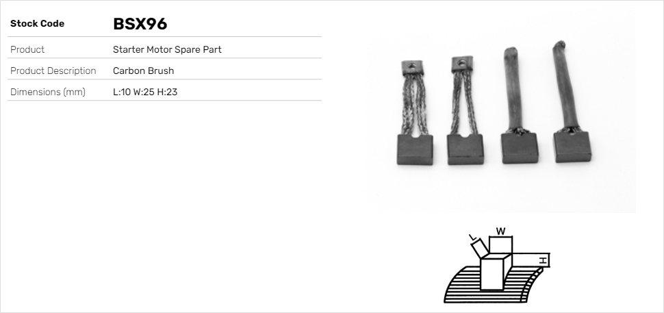 Uhlíkový zberač żtartéra Lucas Elektrik A.Ş.