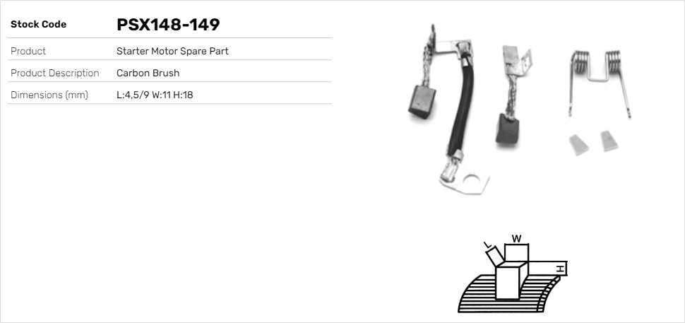 Uhlíkový zberač żtartéra Lucas Elektrik A.Ş.