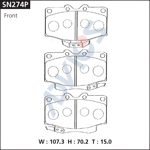 Sada brzdových platničiek kotúčovej brzdy ADVICS SALES CO.,LTD