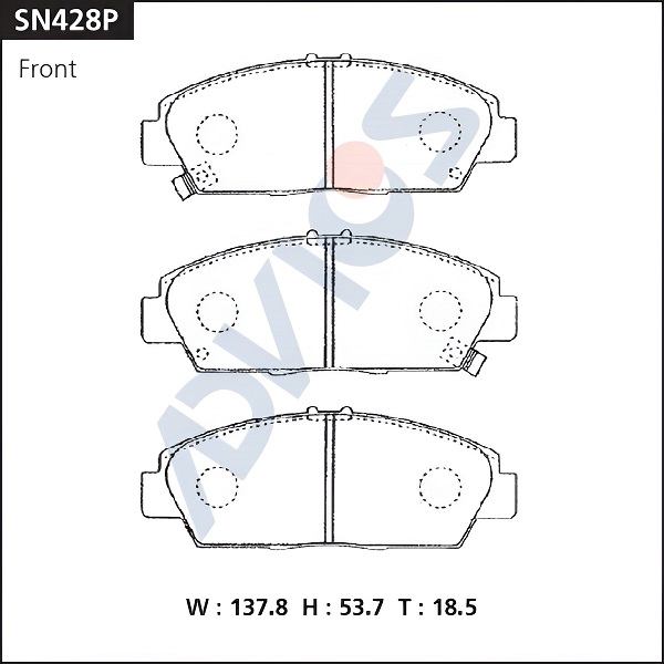 Sada brzdových platničiek kotúčovej brzdy ADVICS SALES CO.,LTD