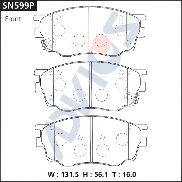 Sada brzdových platničiek kotúčovej brzdy ADVICS SALES CO.,LTD